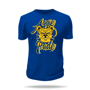 T-shirt designed for NC A&T fans, College students, or alumni. Aggie-Pride-T-shirt-Blue-style3